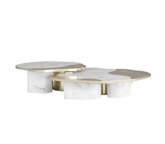 Opelia Calacatta Marble & Gold Center Table