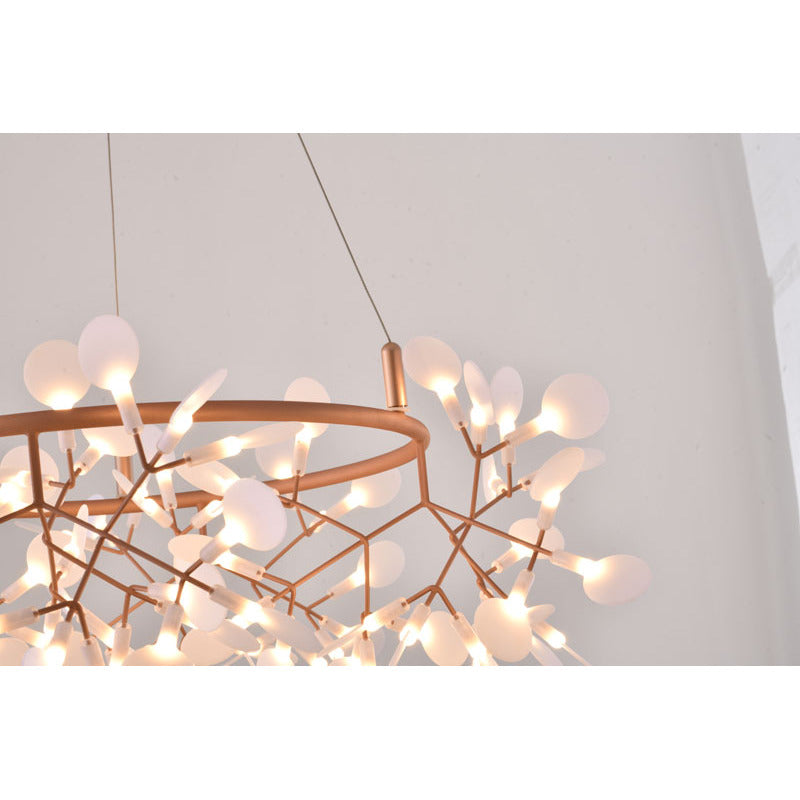 Round LED Leaf Petal Chandelier