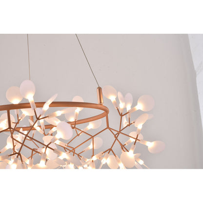 Round LED Leaf Petal Chandelier