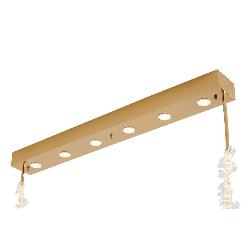 Gold Hairline Hoop Rope Chandelier with Crystals