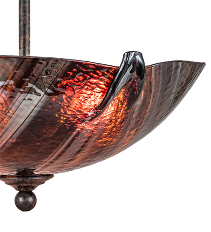 Rootbeer Ripple Glass with Coffee Bean Finish Semi-Flushmount by Meyda Lighting
