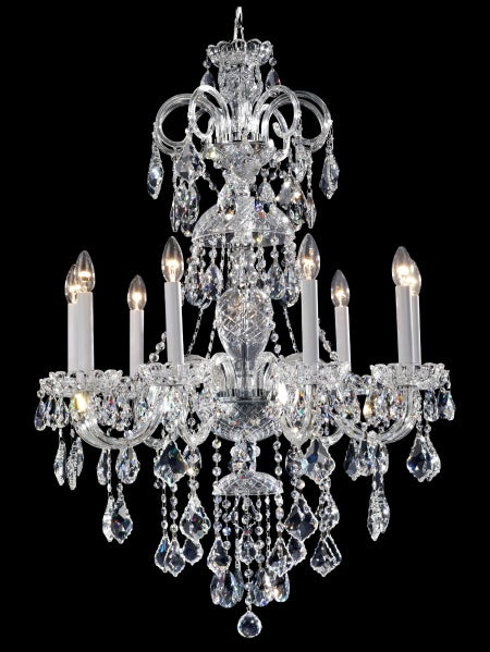 Clear Crystal Chandelier with Chrome Hardware