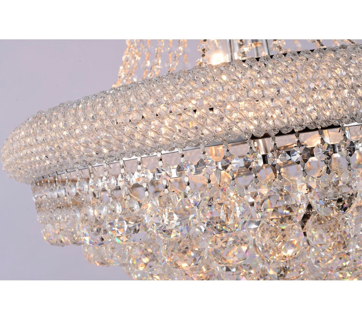 Elegant Chrome Chandelier with Crystal Accents