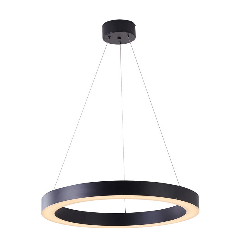 Halo Ring Led Chandelier With A White Acrylic Diffuser