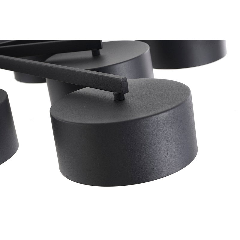 Black/Gold Frame Light Fixture with Black Shades and White Frosted Diffusers