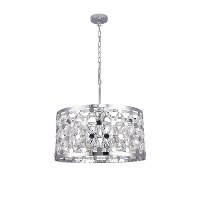 Drum Chandelier With Star Clear Crystal Detailing
