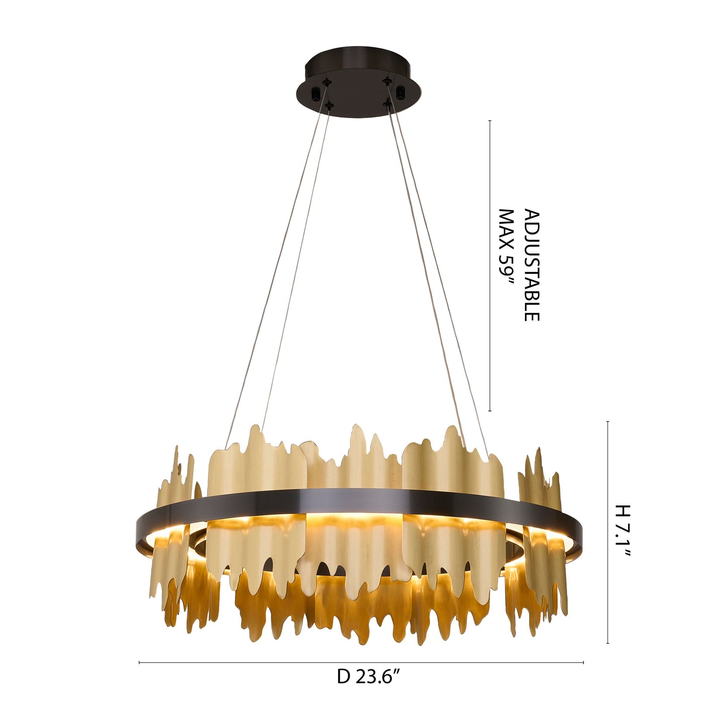 Modern Black & Copper LED Chandelier