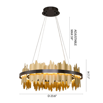 Modern Black & Copper LED Chandelier