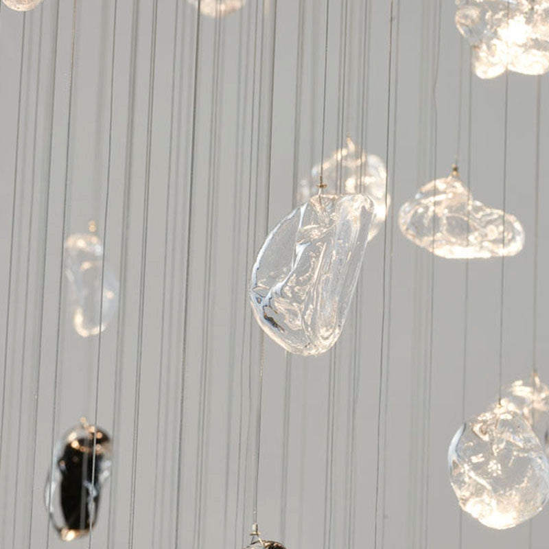 Flushed Chrome with Clear & Smoke Glass Hanging Stones