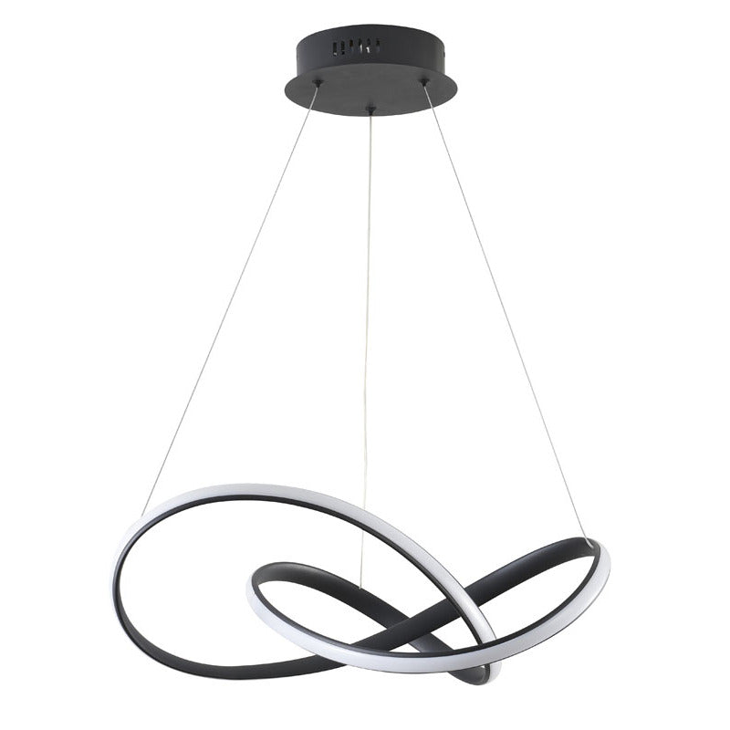 Black LED Chandelier – Modern Aluminum Ring Pendant Light