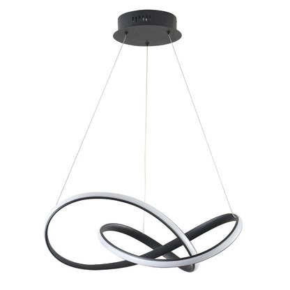 Black LED Chandelier – Modern Aluminum Ring Pendant Light