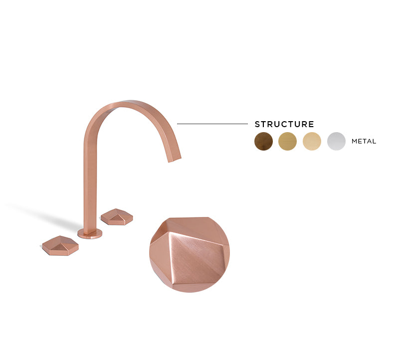 Diamond Brass Three Hole Mixer Tap