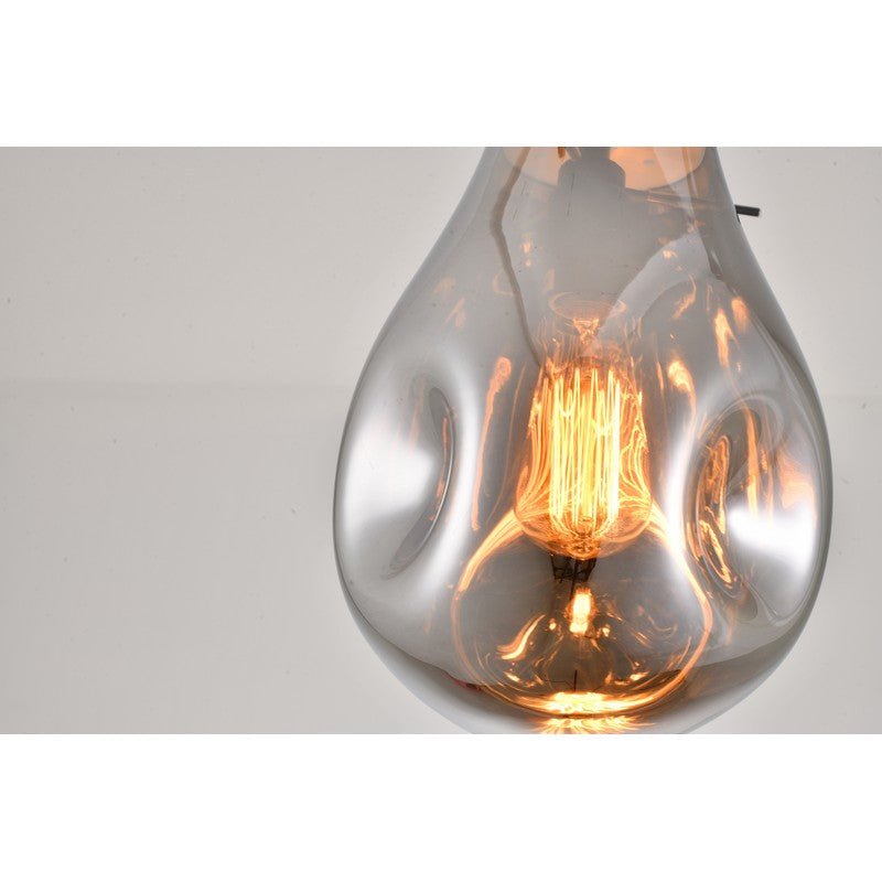 Dented Amber Jar Glass Pendant Light