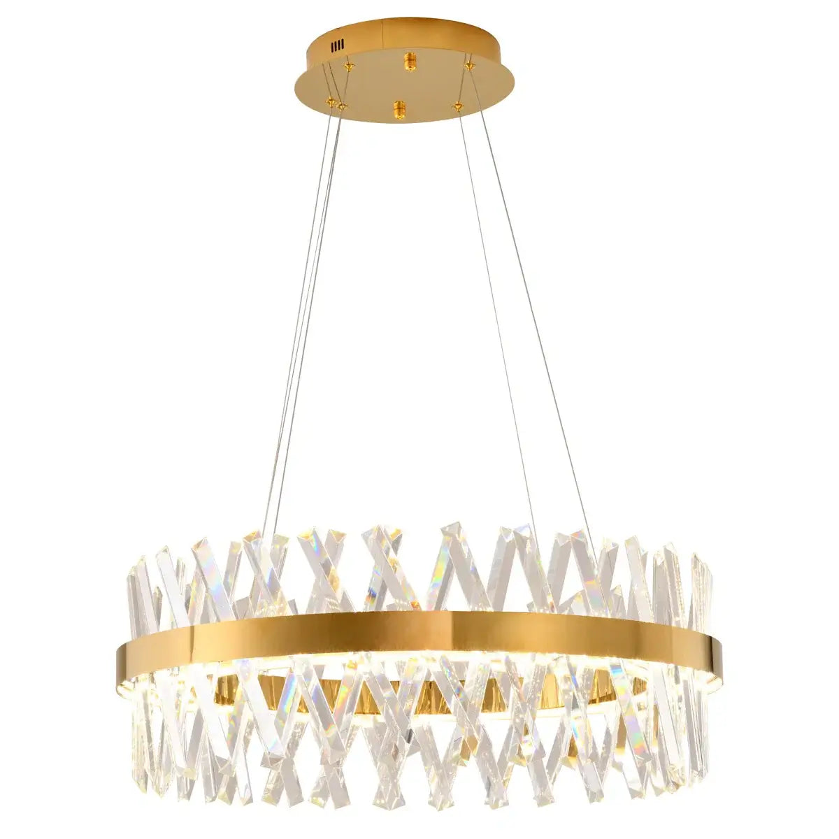 Modern Gold LED Chandelier with Integrated LED & Crystals
by Bethel International