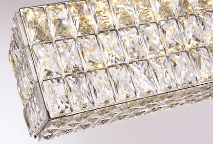 Rectangular Clear Crystal LED Chandelier