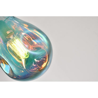 Dented Amber Jar Glass Pendant Light