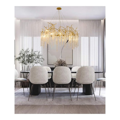 Brass Chandelier with Clear Glass Drops