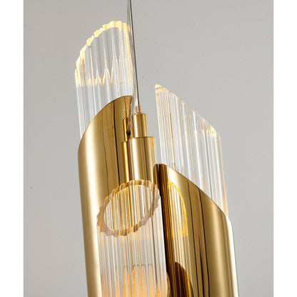Gold Stainless Steel Pendant Light with Clear Glass Shade