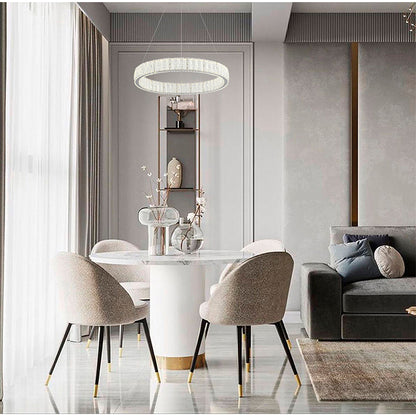 Clear Spotted Crystal Halo Ring Chandelier