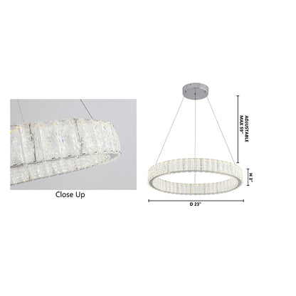 Clear Spotted Crystal Halo Ring Chandelier