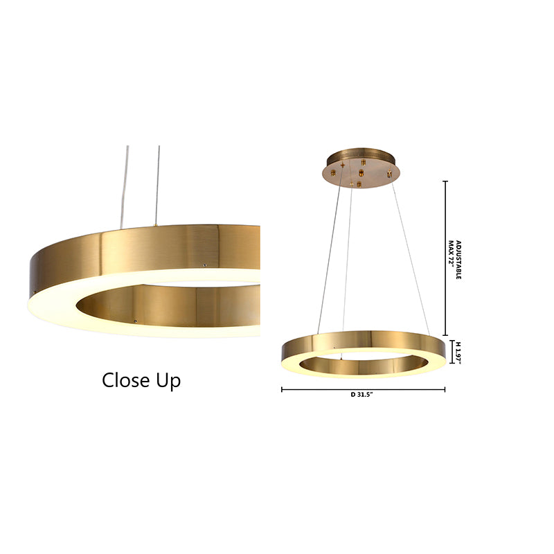 Gold Single Ring LED Chandelier