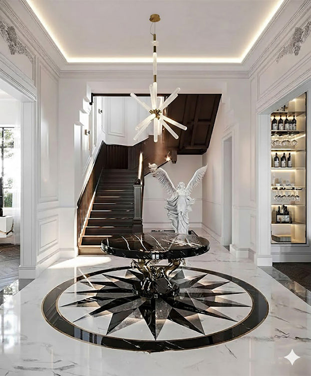 Gold Sputnik LED Chandelier with Clear Glass Globes