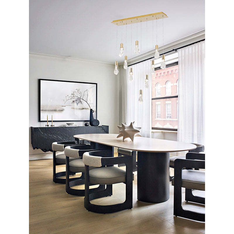 Island Light with Clear Crystal Stone Pendants