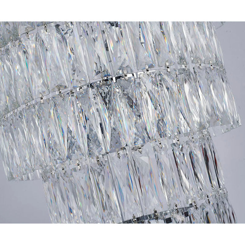 Nine Tier Chandelier With Clear Hanging Crystals