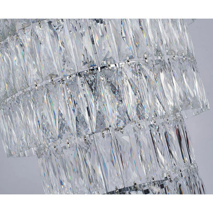 Nine Tier Chandelier With Clear Hanging Crystals