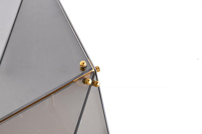 Gold Framed Prism Chandelier with a Smoke Glass Shade