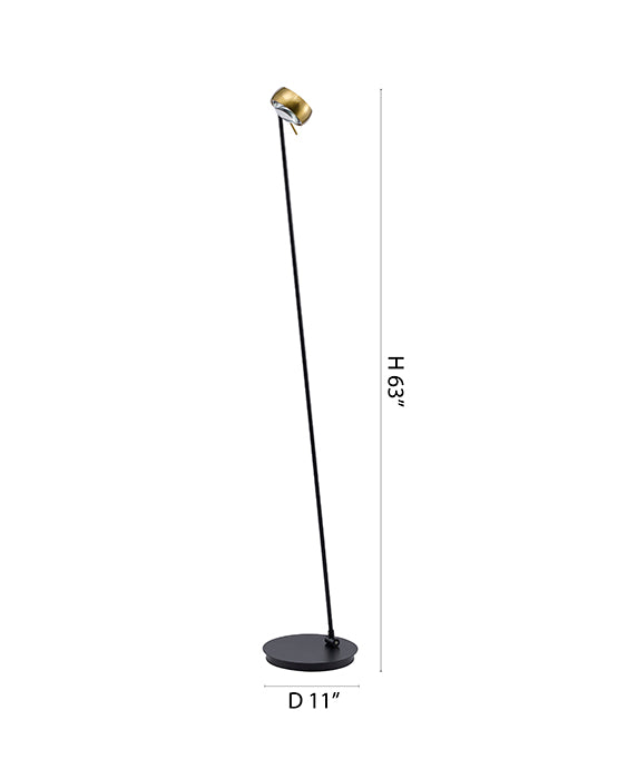 Black Aluminum LED Floor Lamp
