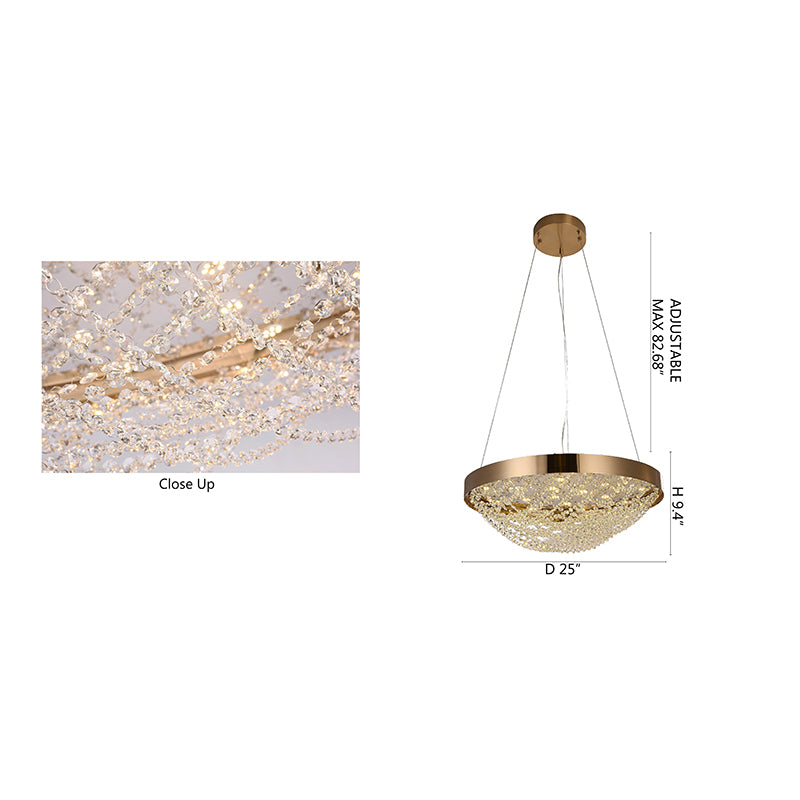 Contemporary LED Chandelier with Crystal Accents