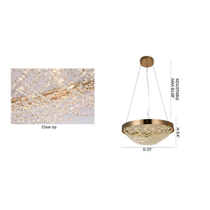 Contemporary LED Chandelier with Crystal Accents