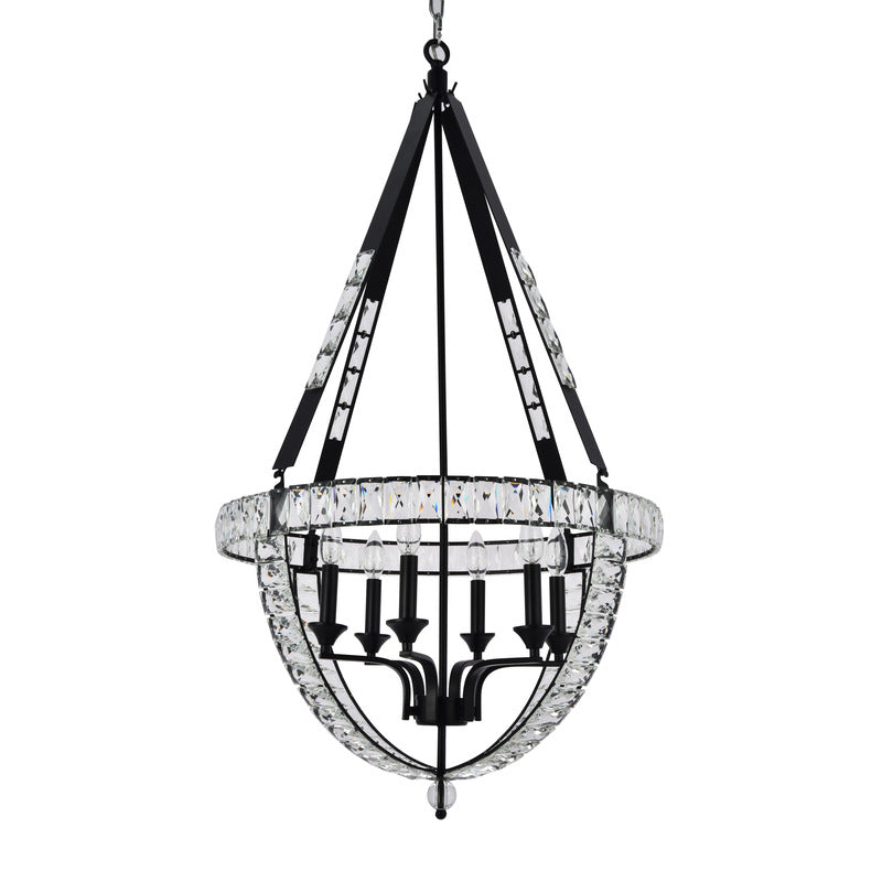 Silver/Matte Black Basket Chandelier