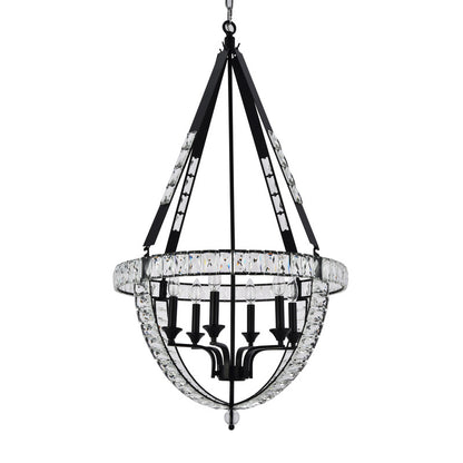 Silver/Matte Black Basket Chandelier