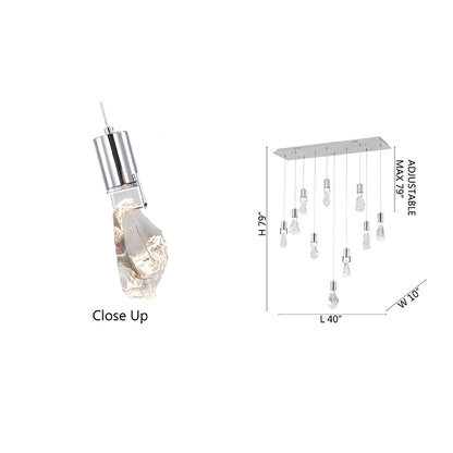 Island Light with Clear Crystal Stone Pendants