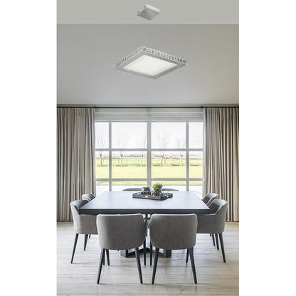 Square Clear Crystal LED Chandelier