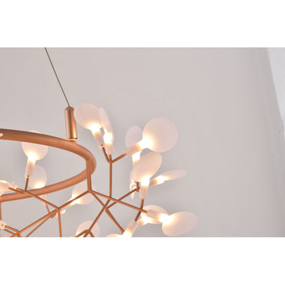 Round LED Leaf Petal Chandelier