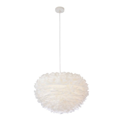 White Goose Feather Ball Ceiling Fixture