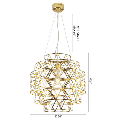 5 Tier 85-Light Dimmable Chrome Stainless Steel LED Chandelier