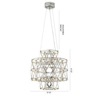 3 Tier 40-Light Dimmable Gold Stainless Steel LED Chandelier