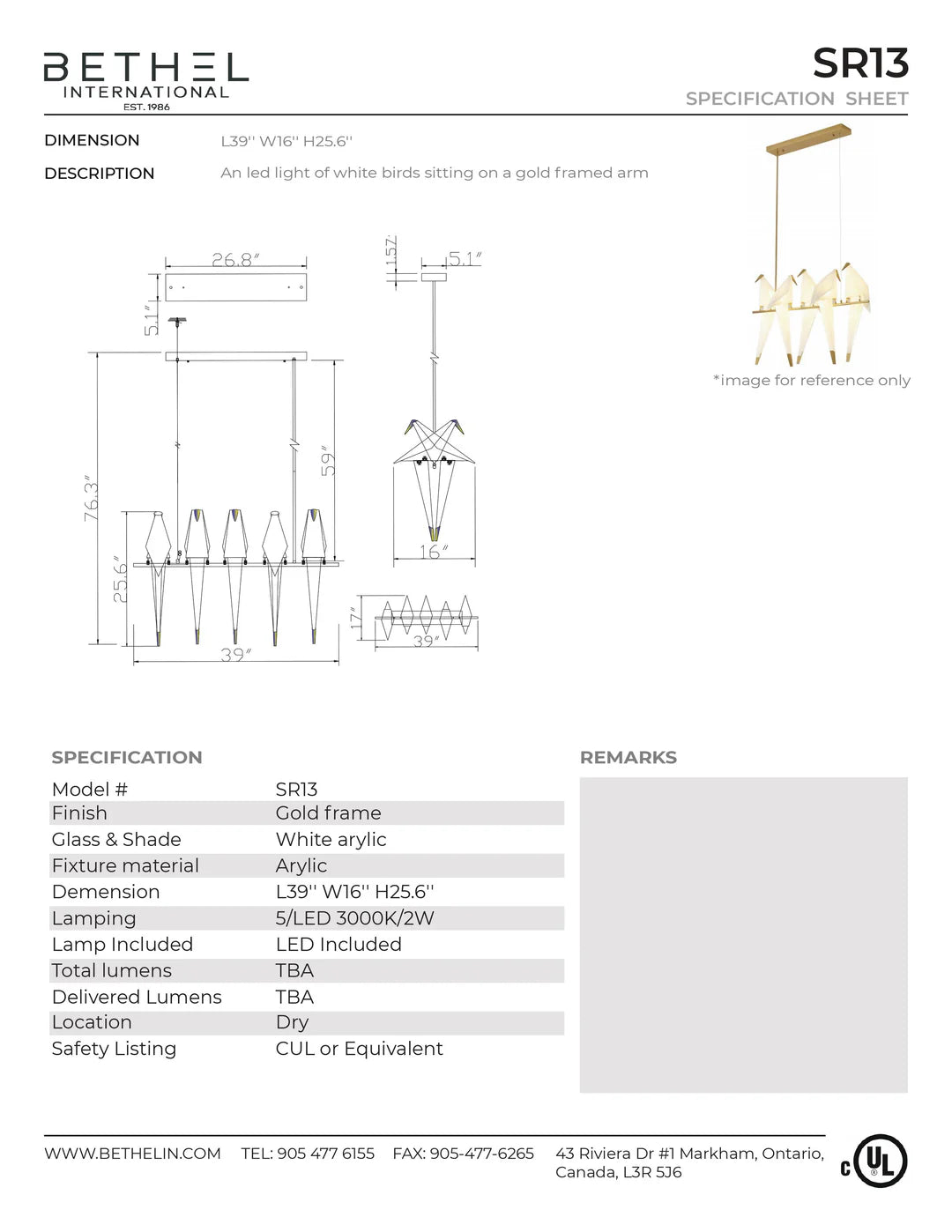 White Bird LED Chandelier