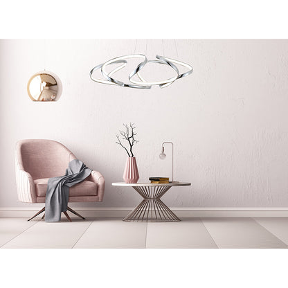 Aluminium Clustered LED Chandelier with White Acrylic Diffuser