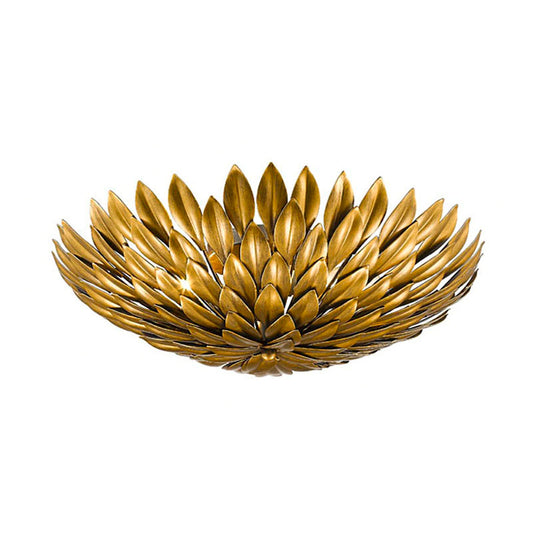 Gold Leaf Petal Flushmount