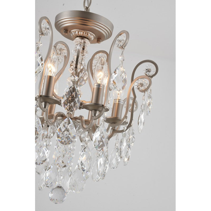 Clear Hanging Crystals with Metal Frame Chandelier