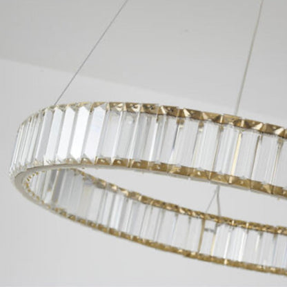 Clear Crystal Halo Chandelier With Chrome/Gold Hardware