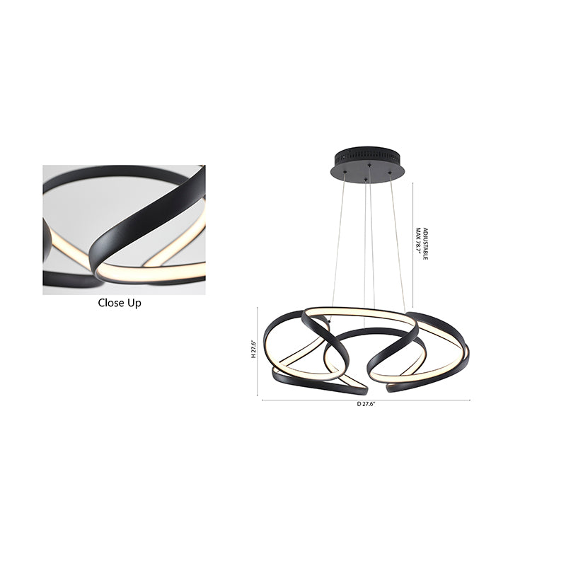 Aluminium Clustered LED Chandelier with White Acrylic Diffuser