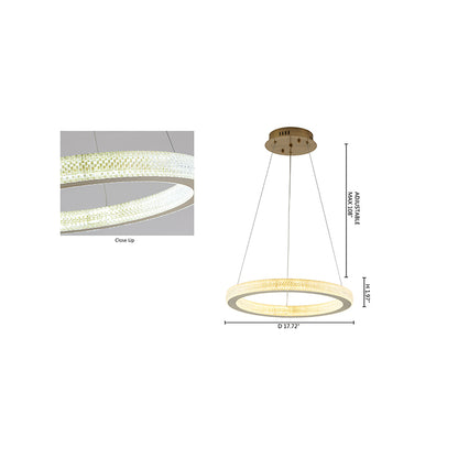 Sand Gold Halo LED Chandelier – 18"