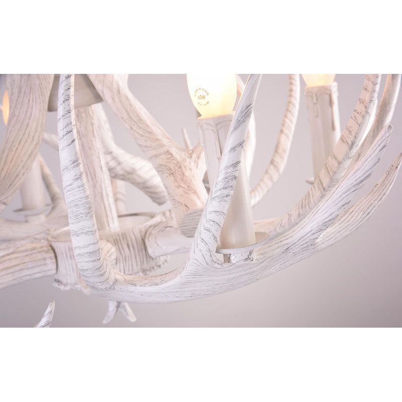 Faux White Antler Chandelier