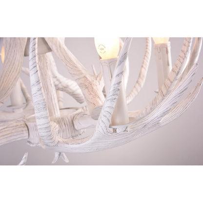 Faux White Antler Chandelier